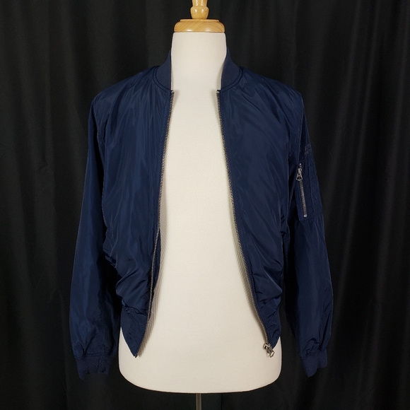 Pepe Jeans London Navy Blue Bomber Jacket Size Small - Picture 1 of 5